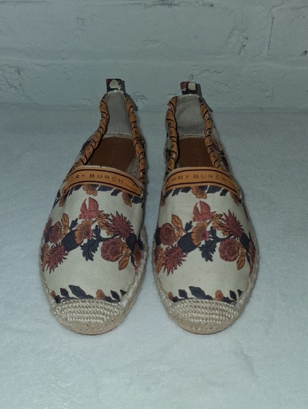 Tory Burch Floral Canvas Espadrilles in Cream, Rust and Brown - Picture 6 of 7